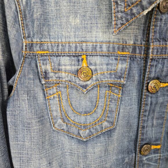 True Religion Blue Denim Jacket - Picture 3 of 13